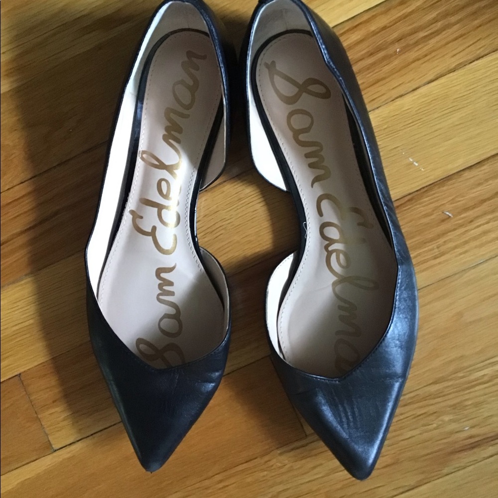 Sam Edelman black cutout leather flats